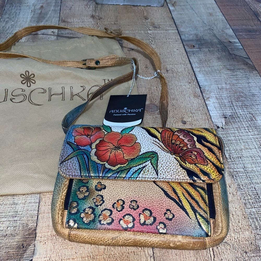 Anuschka hand painted butterfly purse 468-PFS